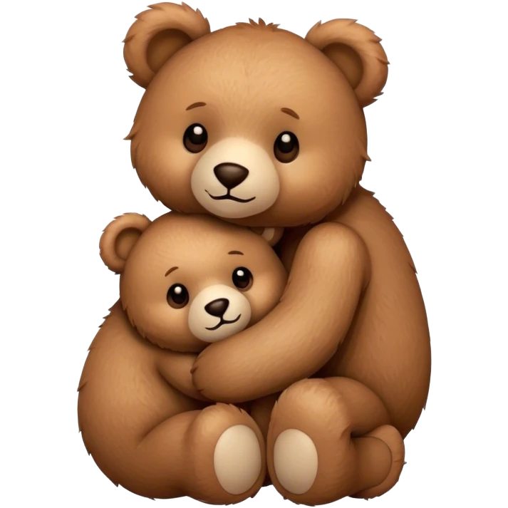 Two teddys hugging emoji