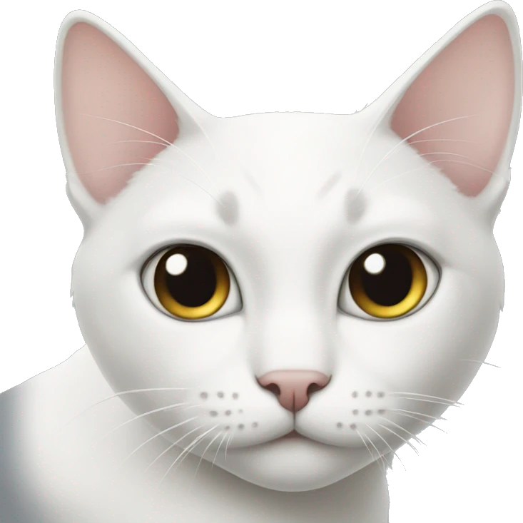 White cat with black tail emoji