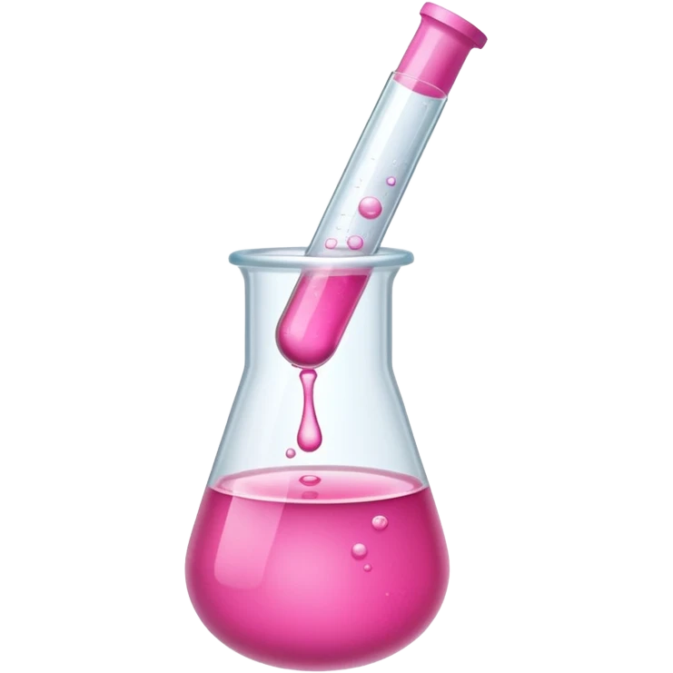 pink liquid in test tube simple bubbling tilted emoji