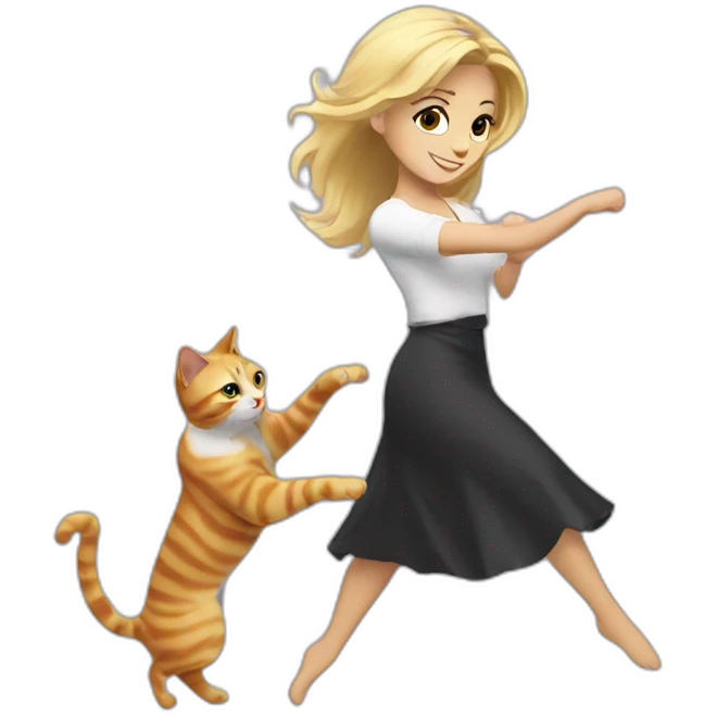 Martha Biadun blonde dance with cat emoji