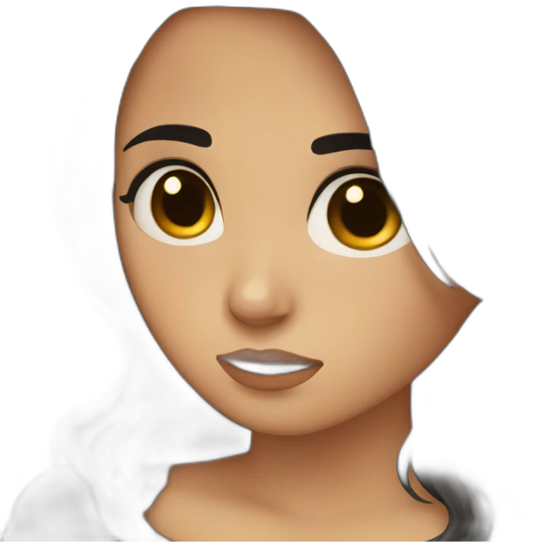 short black hair brown color girl crying emoji