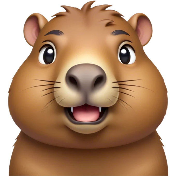 Cinematic Comical Capybara Portrait Emoji, Head tilted dramatically with an exaggeratedly shocked expression, featuring a robust, rotund build with wide, comically expressive eyes full of humorous disbelief, Simplified yet hilariously expressive features, highly detailed, glowing with a slightly sassy natural glow, high shine, dramatic yet playful, stylized with an air of quirky charm, soft glowing outline, capturing the essence of a meme-worthy capybara that looks ready to side-eye its way into viral fame! emoji