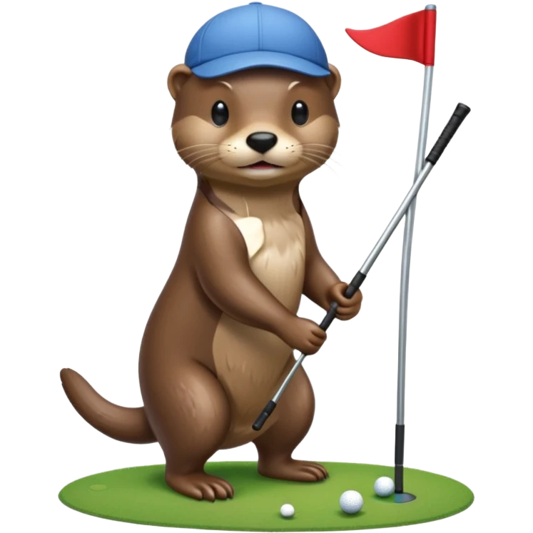Otter golfing emoji