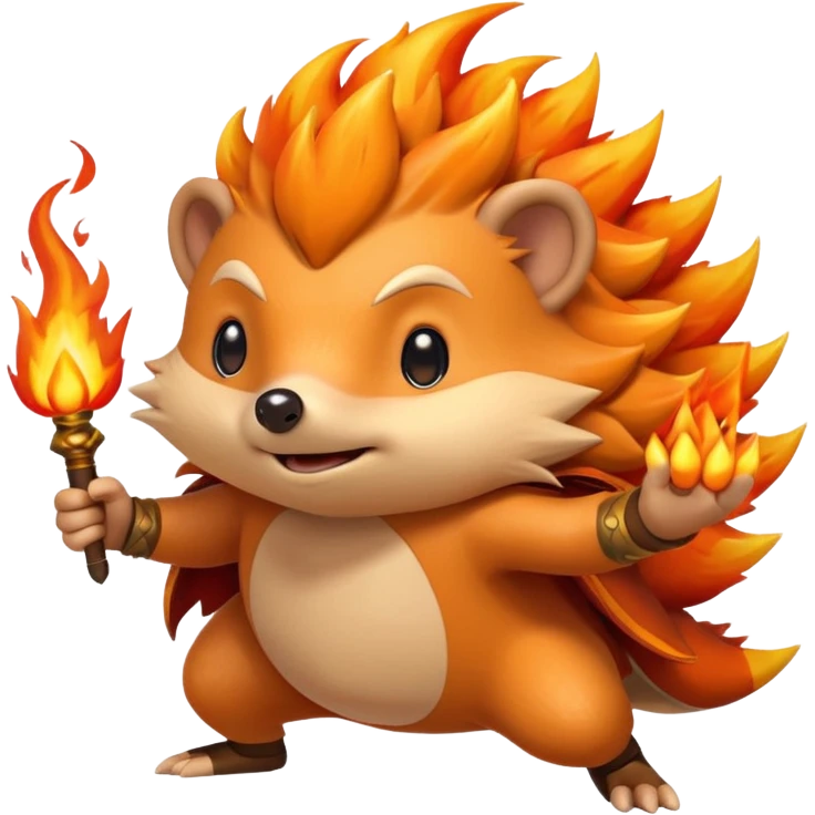 fire bender hedgehog emoji