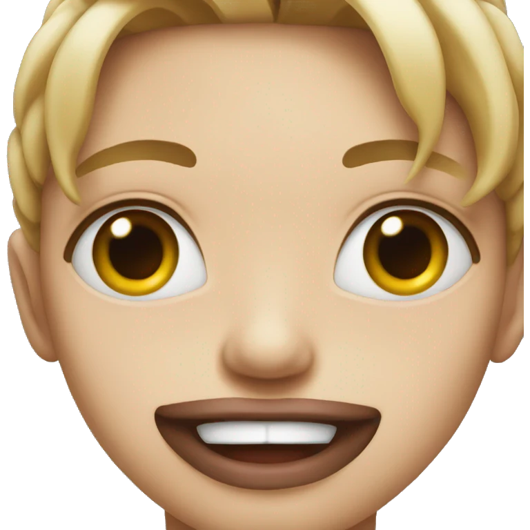 Heart eyes with biting lip emoji
