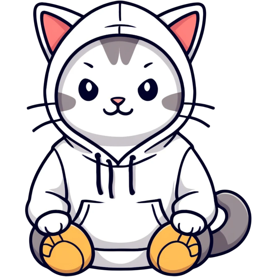 Cat wearing hoodie emoji