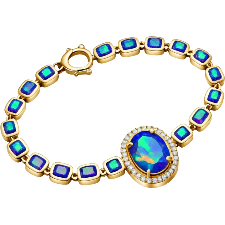 Van Cleef, luxury sparkling black opal gemstones and 2k diamonds, 14k gold bracelet emoji