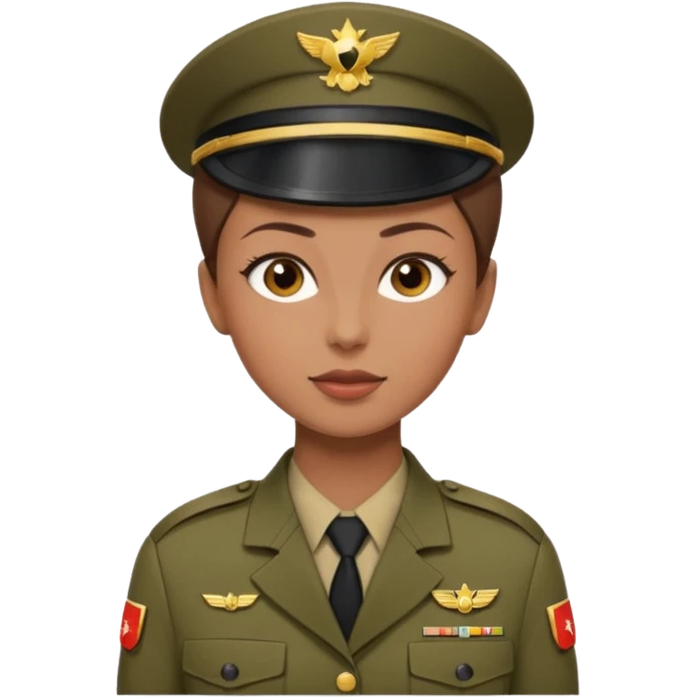 female soldier brown hair style emoji