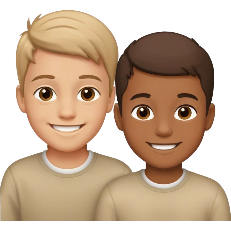 two boys smiling indoors emoji