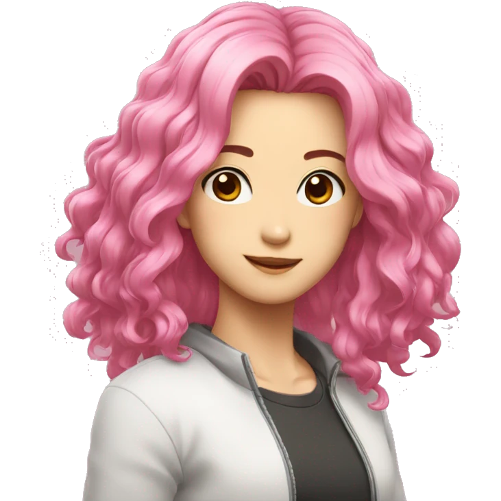 Personagem de anime cabelo rosa emoji