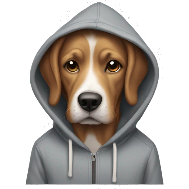 Dog wearing hoodie emoji