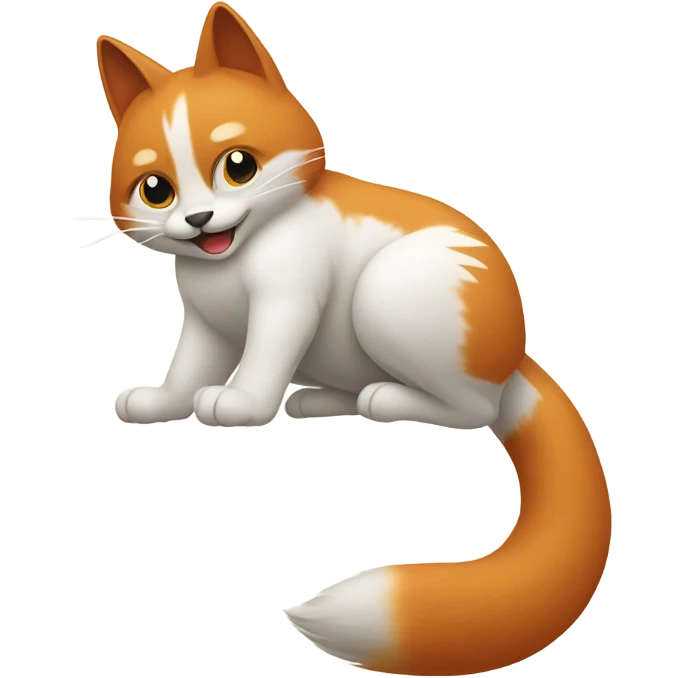 Cat rolling back as a fox  emoji