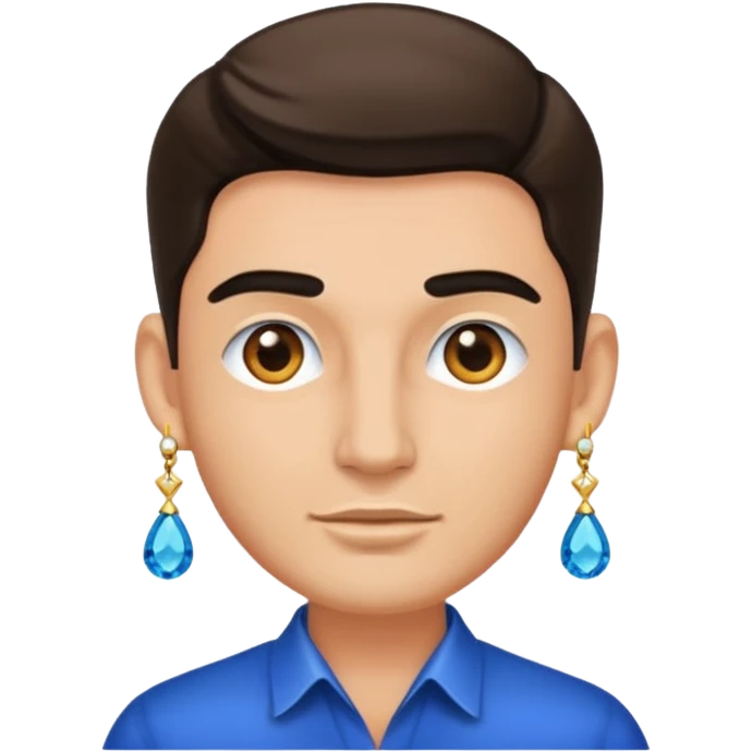 glamorous man wearing earrings emoji