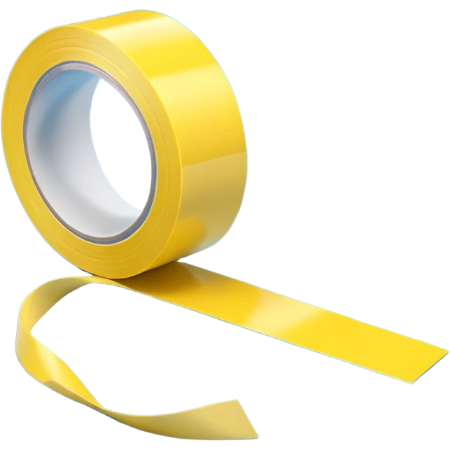 3D render of Yellow Tape, forensic investigation aesthetic, sterile clinical lighting, cool blue undertones, sharp high-contrast details, professional clean look, Apple emoji style, isolated on white background --v 6.0 emoji