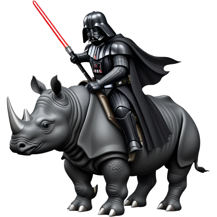 Death Vader riding a rhino emoji