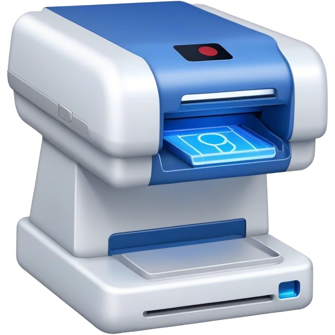 scanner, blue laser, front view emoji