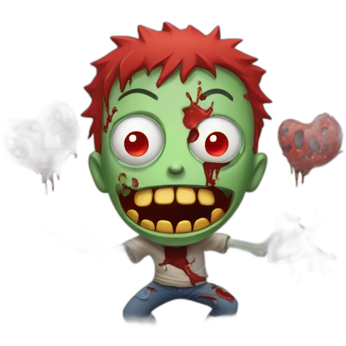 Zombie eaten by two red mices emoji