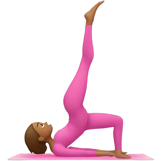 doing mat pilates with pink Legging emoji