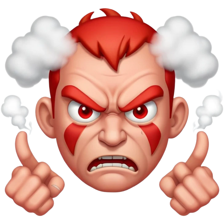 angry man with red face and steam coming from ears emoji