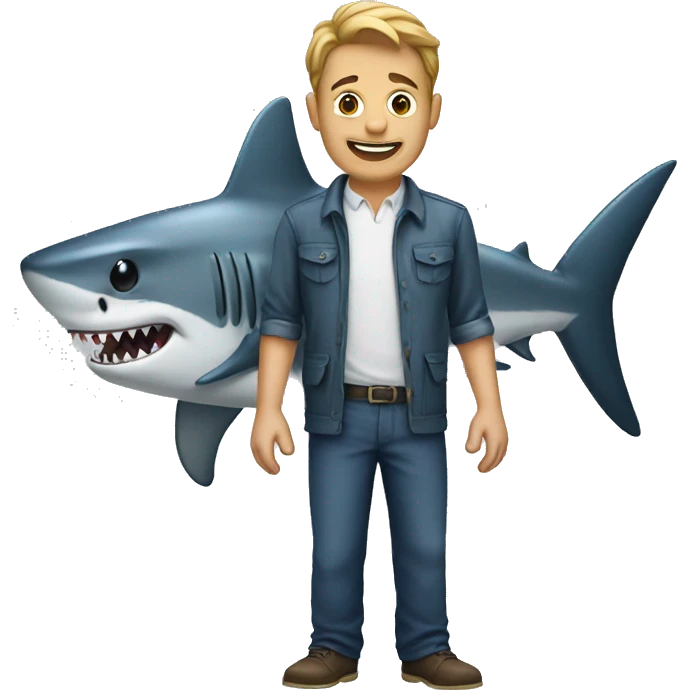 Men with shark emoji