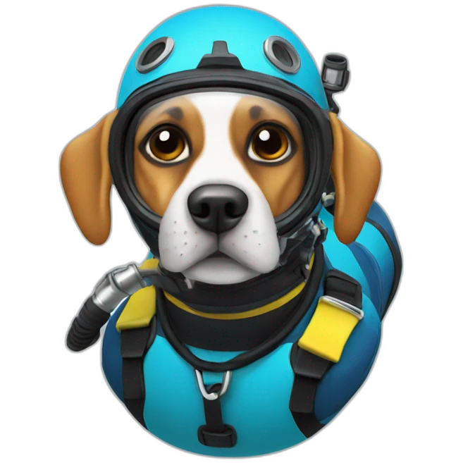 dog scuba diving emoji