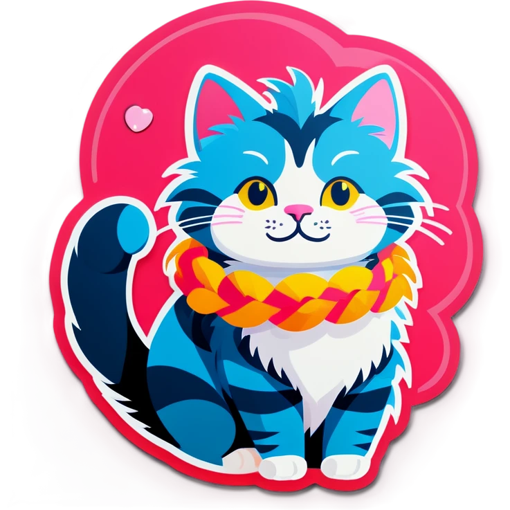 cat with boa emoji