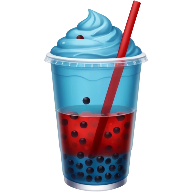 Tealish-blue Starbucks drink with red popping boba emoji