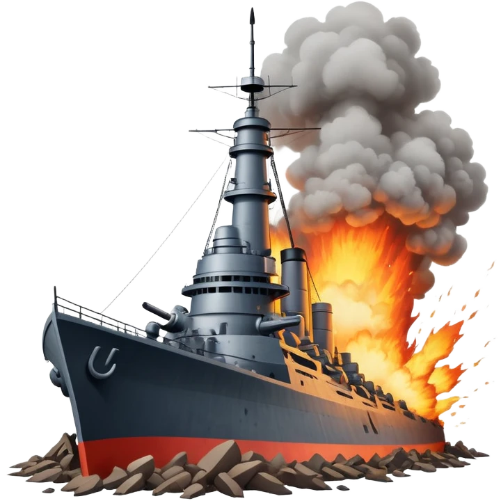 uss maine in a giant explosion emoji