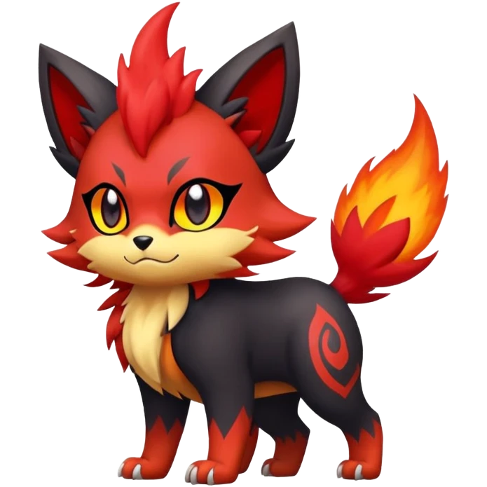 Zorua-Pyroar-Litten-Fakémon-hybrid-creature (full body)  emoji