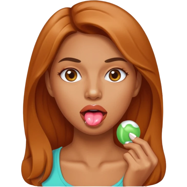 Sakız çiğneyen kadın emoji