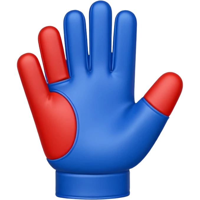  #1 glove first finger up  in blue (#00A3E0) and red (#F9423A)  emoji