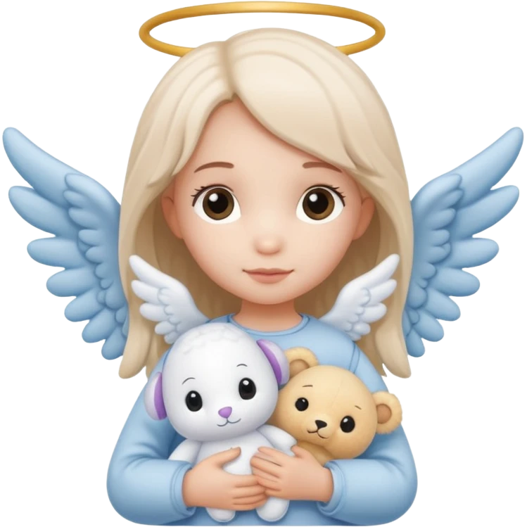 a mix of a jellycat and angel, stitch girlfriend emoji