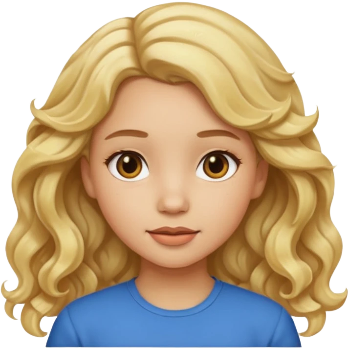 Girl with light skin blonde wavy hair emoji