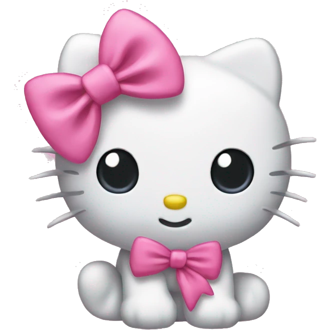 Hello kitty with a pink bow emoji