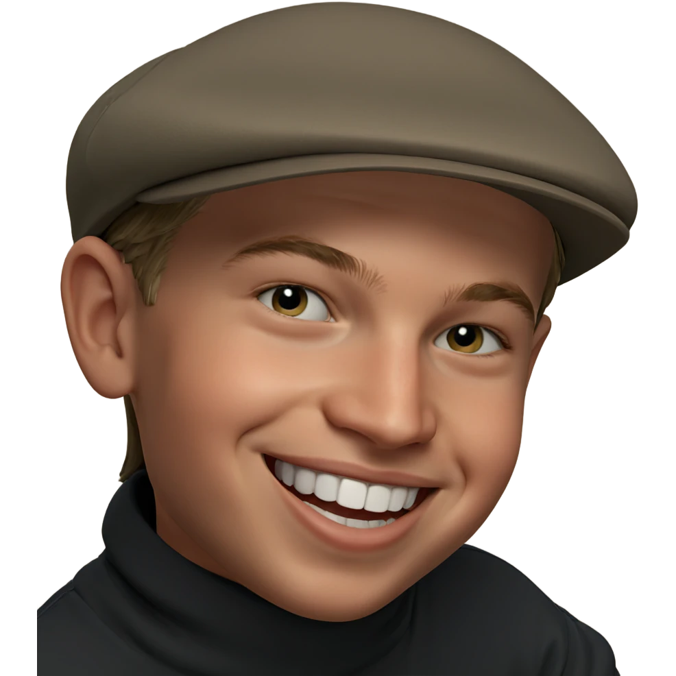 boy in hat smiling emoji