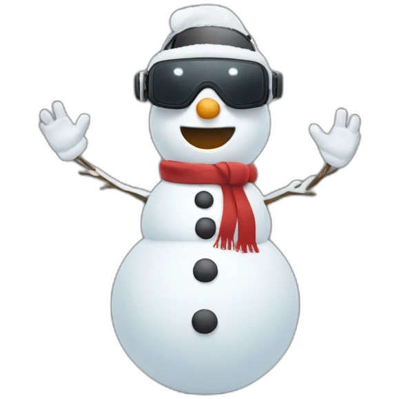 full body christmas-snowman in vr headset emoji