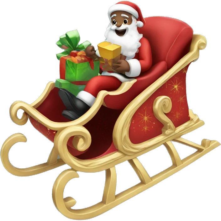 Santa sleigh emoji
