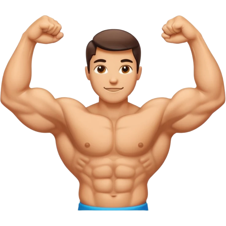 "Create a high-quality, glossy emoji-style illustration of a flexed biceps (💪). Use smooth gradients, rounded shapes, clean vector-style design, soft shadows, and vibrant colors. The result should look like an official modern emoji, crisp and polished." emoji
