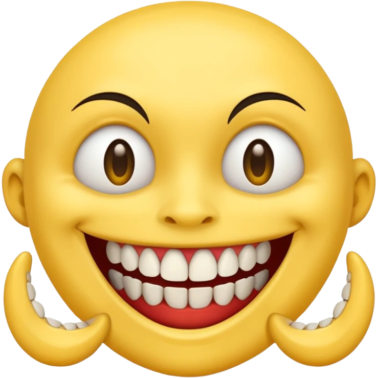 creepy smile lots of teeth built like regular yellow smile emoji