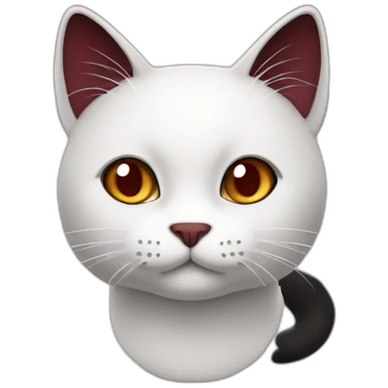 White, black and maroon cat emoji