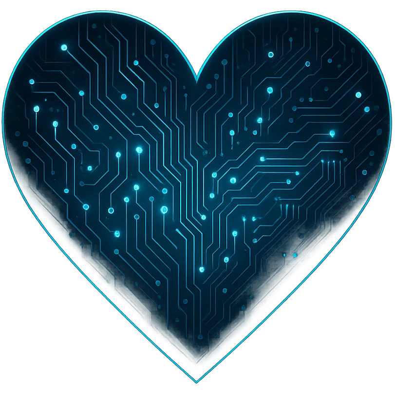 heart with a technology theme emoji