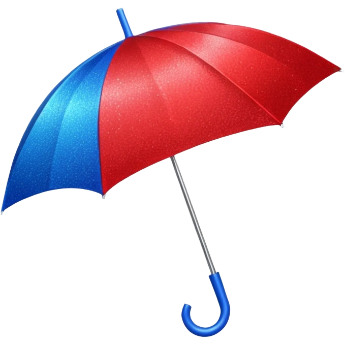 glitter red and blue umbrella emoji