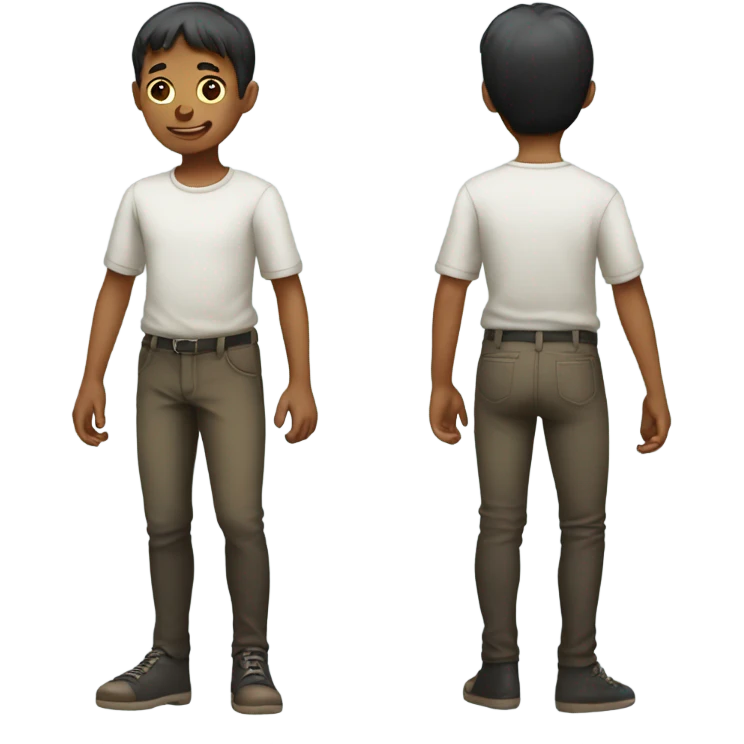 Three legged human boy emoji