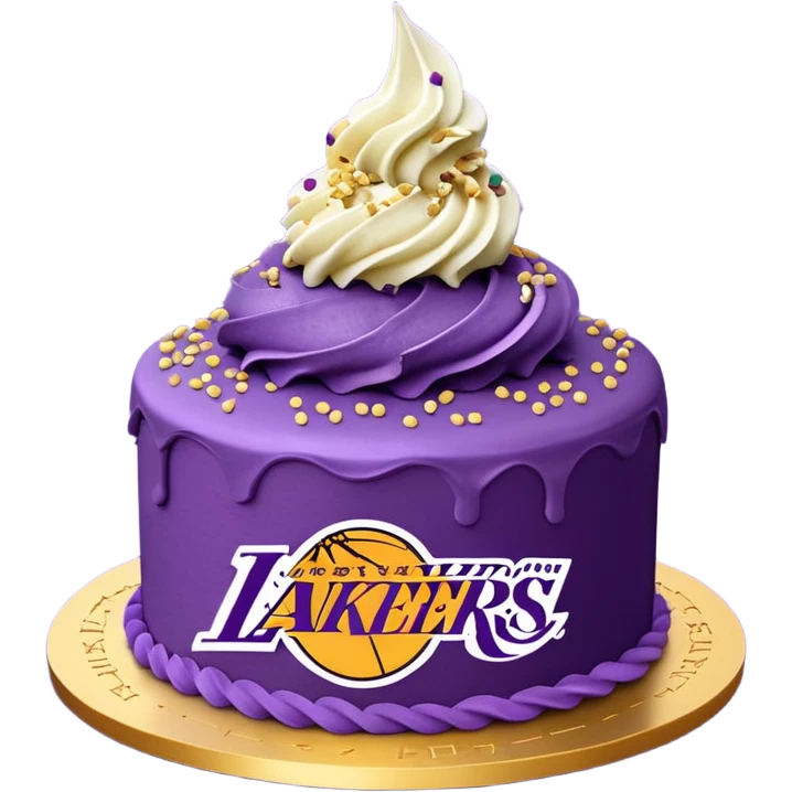 Los Angeles Lakers Kush cake in purple and gold emoji