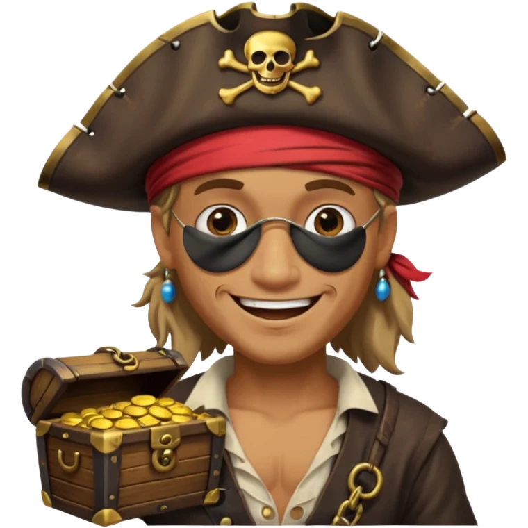 pirate with treasure. emoji
