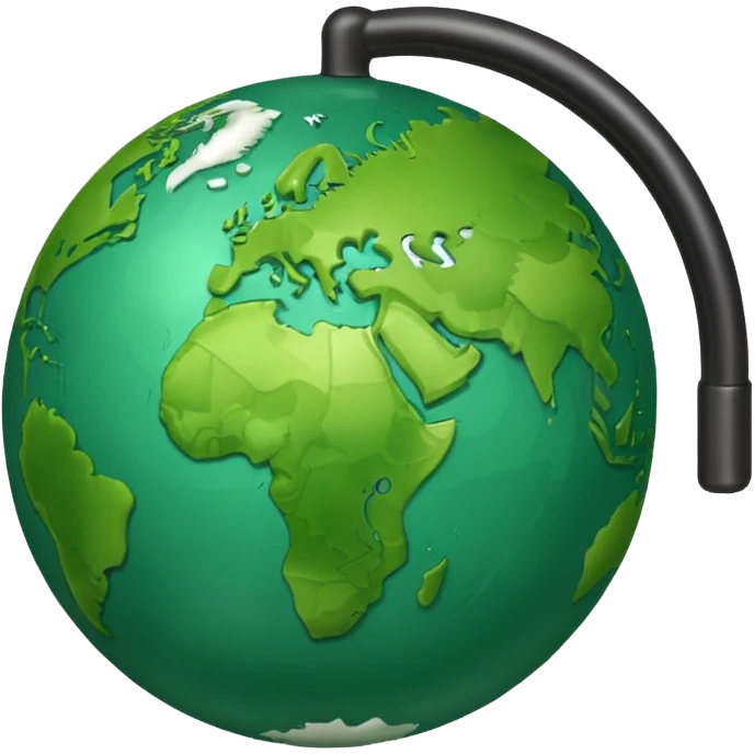 globo verde con agarradera{ emoji