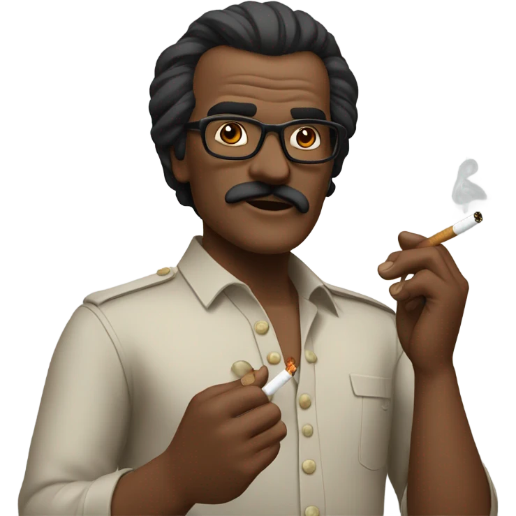 Rajni with cigarette  emoji