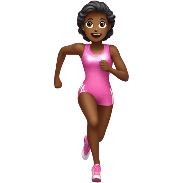 Pink running track with glitter  emoji