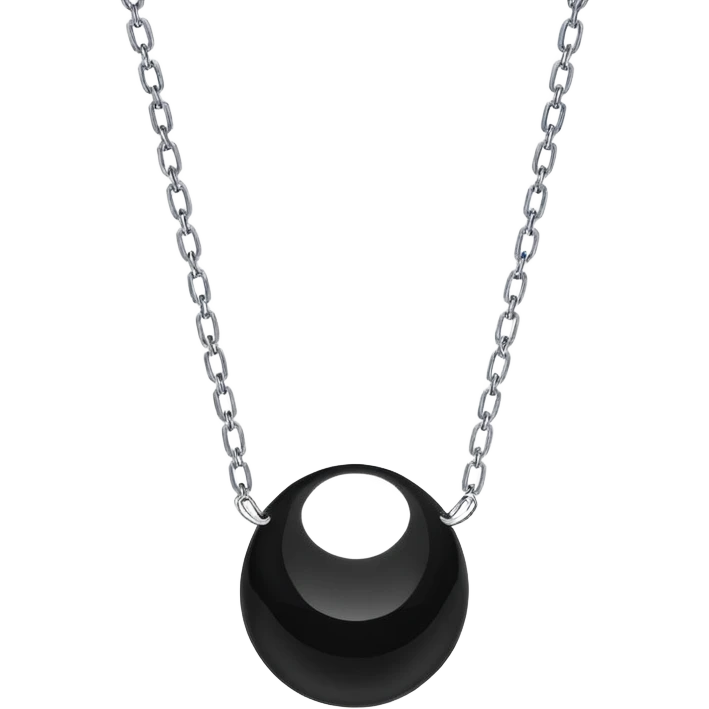 floating onyx stone with inner light, silver chain animated as if alive, no extra colors emoji