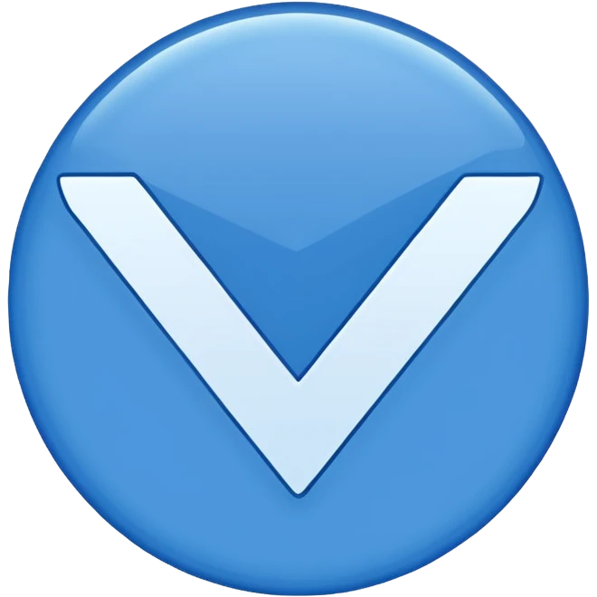 blue circle with a checkmark in the middle emoji